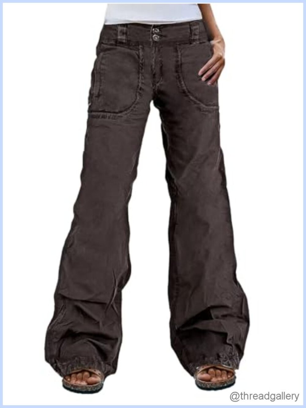 Mid Rise Straight Leg Pants with Stitch Detail & Pockets for Casual Wear